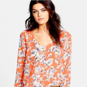 ASTR the Label Floral Orange Blouse